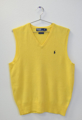 yellow polo sweater vest