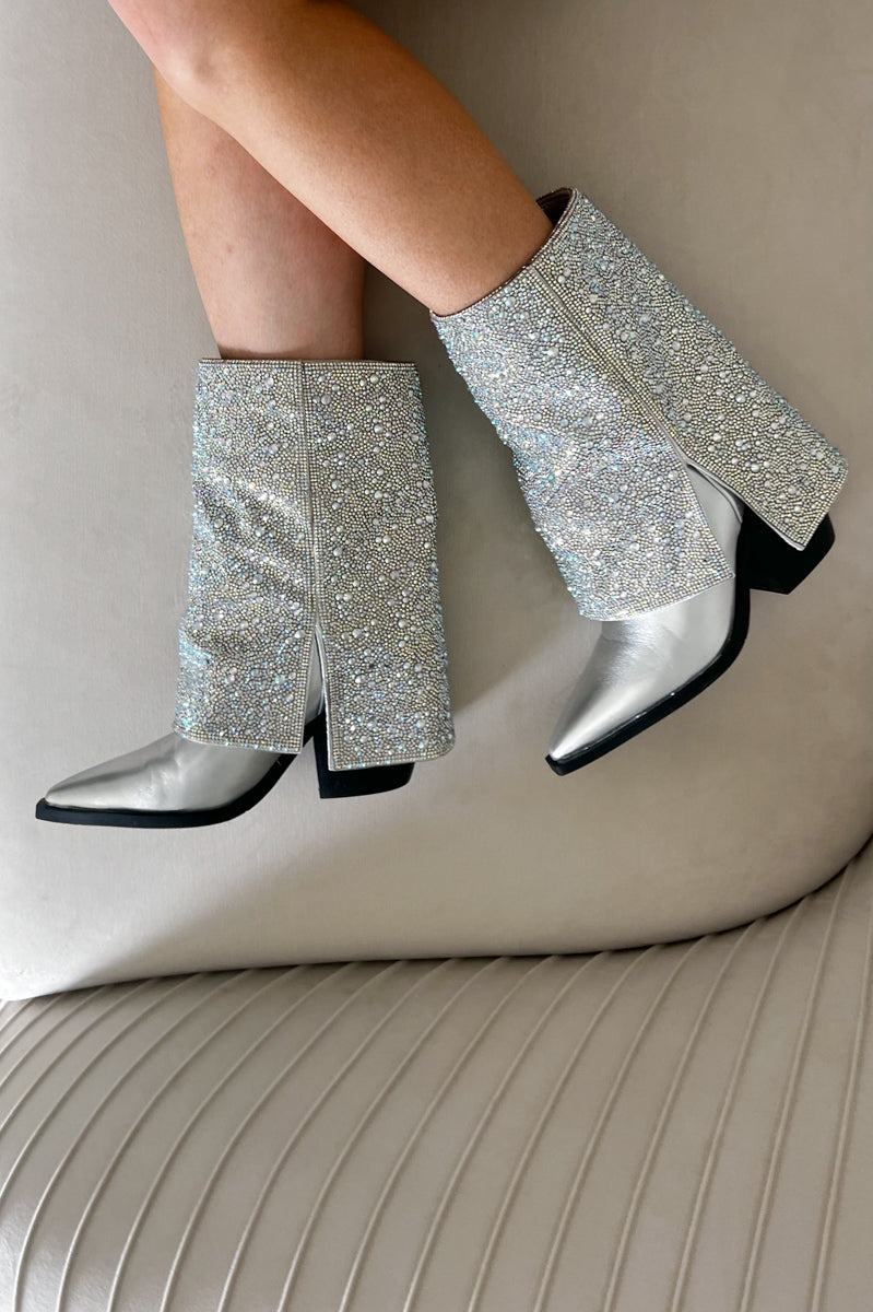 Azalea Wang Annabelle Silver Western Boots