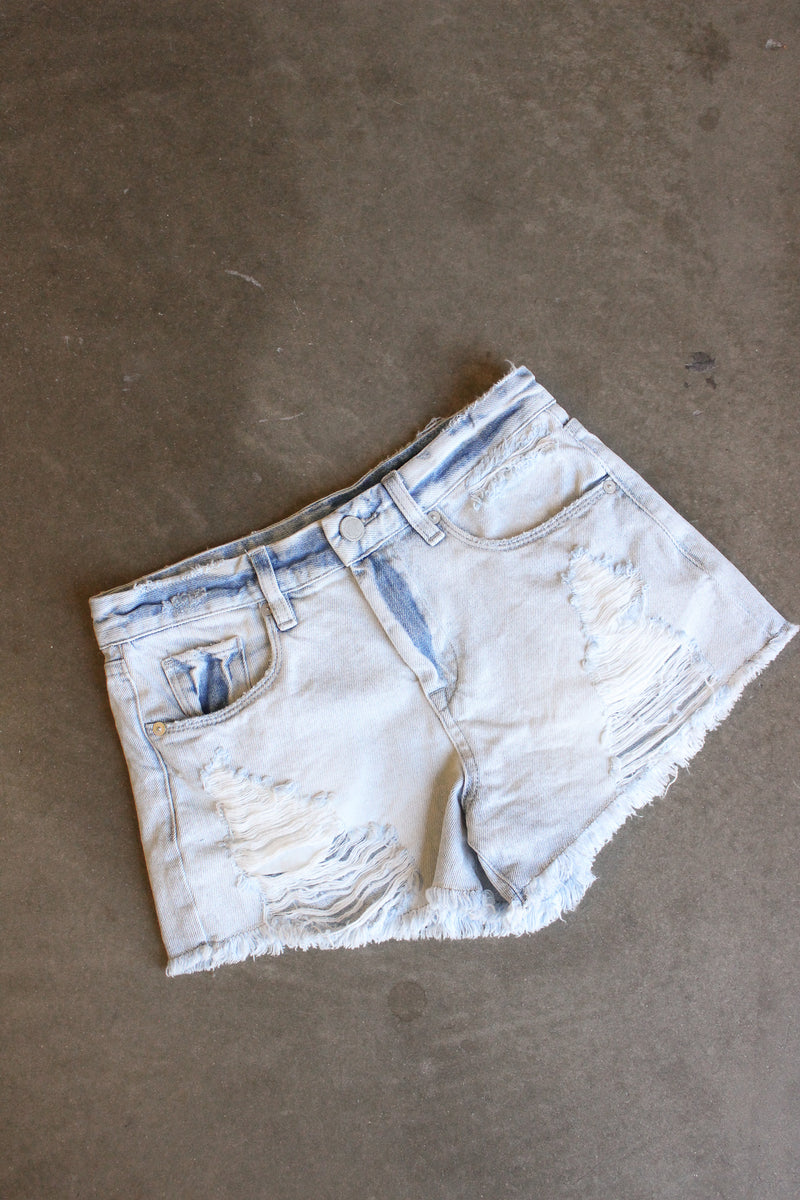 blank denim biker shorts