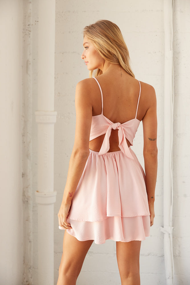 Ava Ruffle Mini Dress In Pink