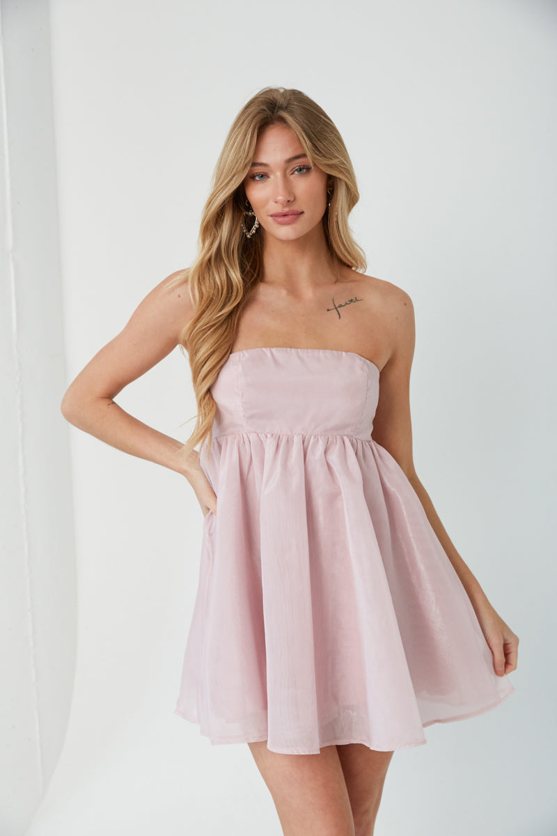 Bella Strapless Babydoll Mini Dress