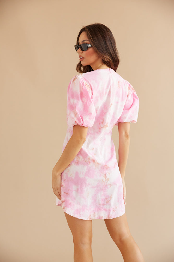 Dazed Tie Dye Puff Dress