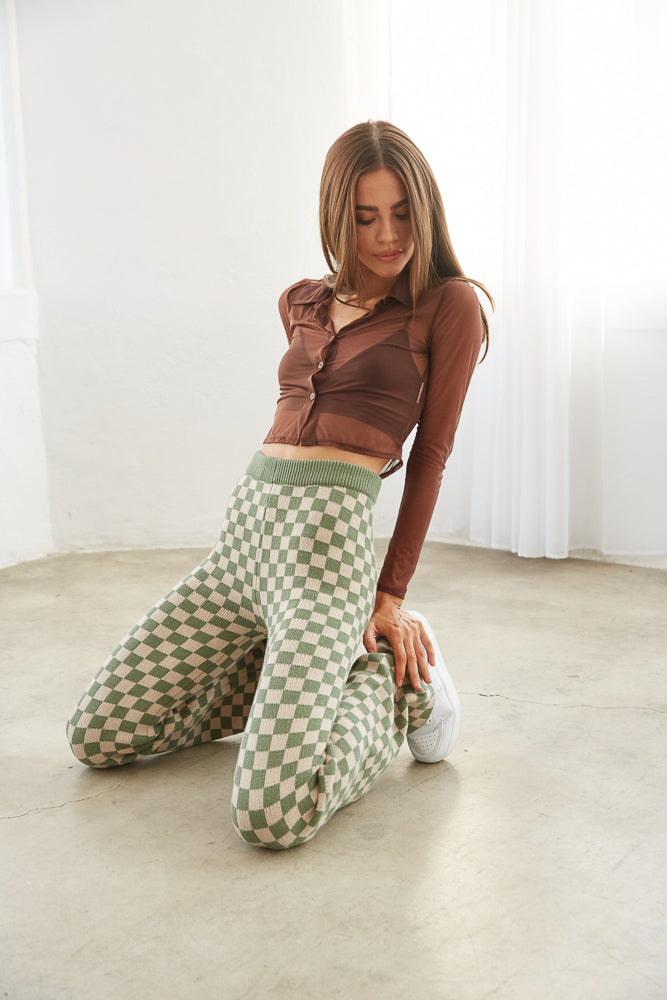 Neo Checker Knit Pants