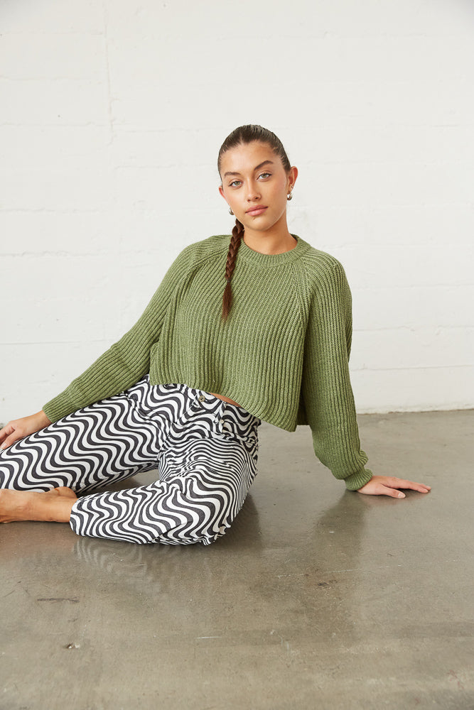 Corinne Knit Crop Cardigan Set in Rust | Size Medium | Polyester/Spandex | American Threads