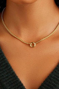 yellow gold box chain necklace - choker 