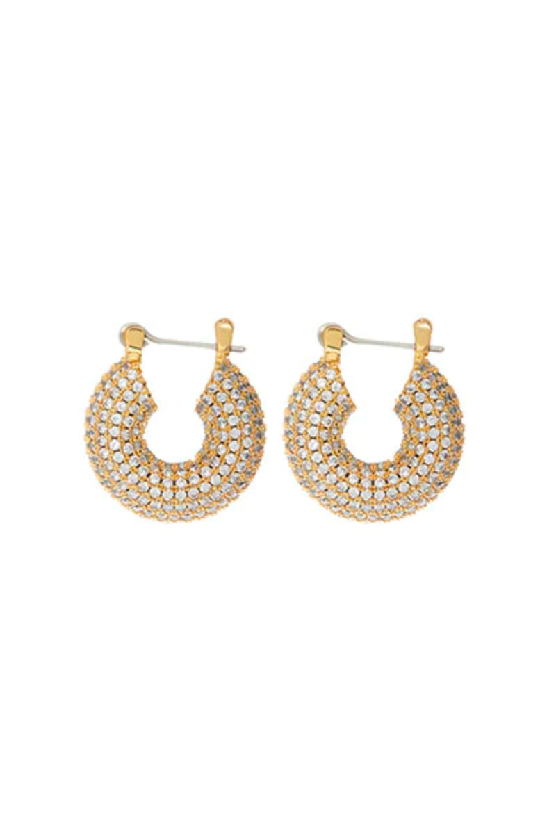 LUV AJ Pave Mini Donut Hoops