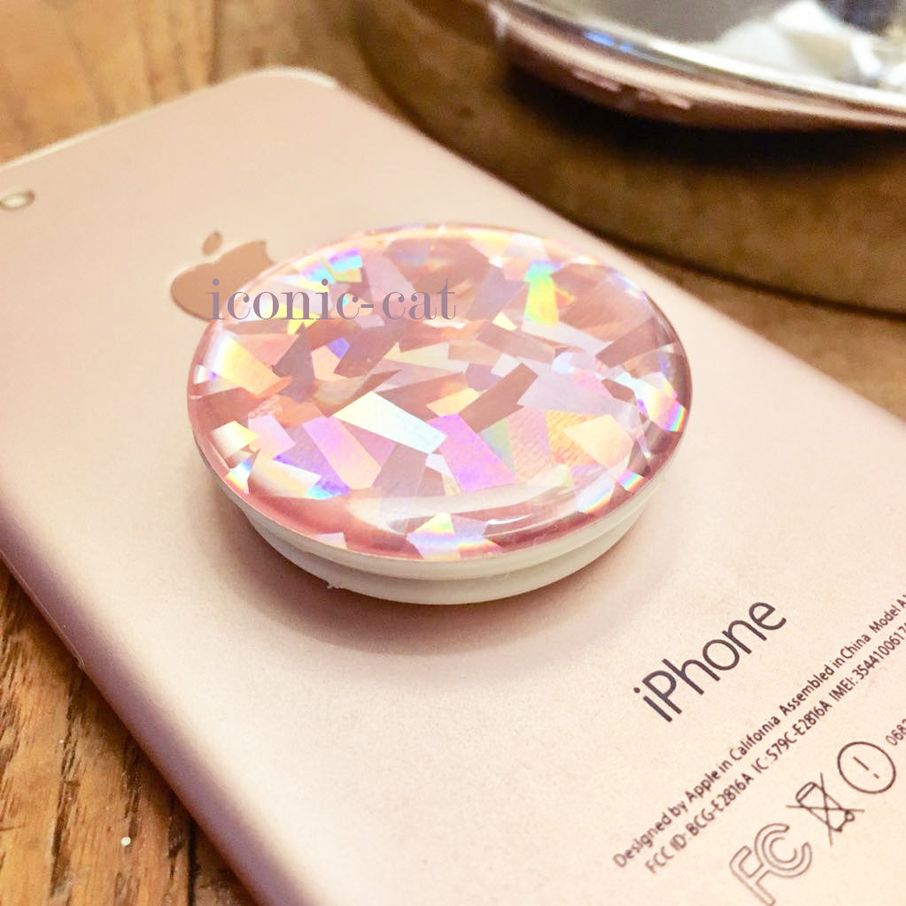 METALLIC ROSE GOLD CRYSTAL DIAMONDS gemstone for popsockets popsocket – Iconic Cat