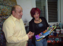 Patricia Govezensky with her exclusive publisher Yosi Gol