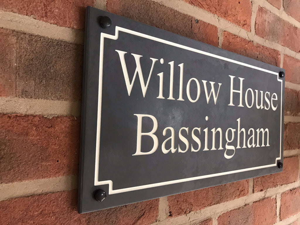 18"x9" Natural Slate Sign www.HouseSign.co.uk