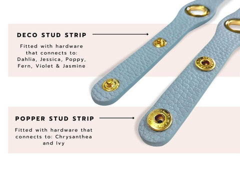 Sarah Haran Deco stud strip and Deco Popper Strip Diagram