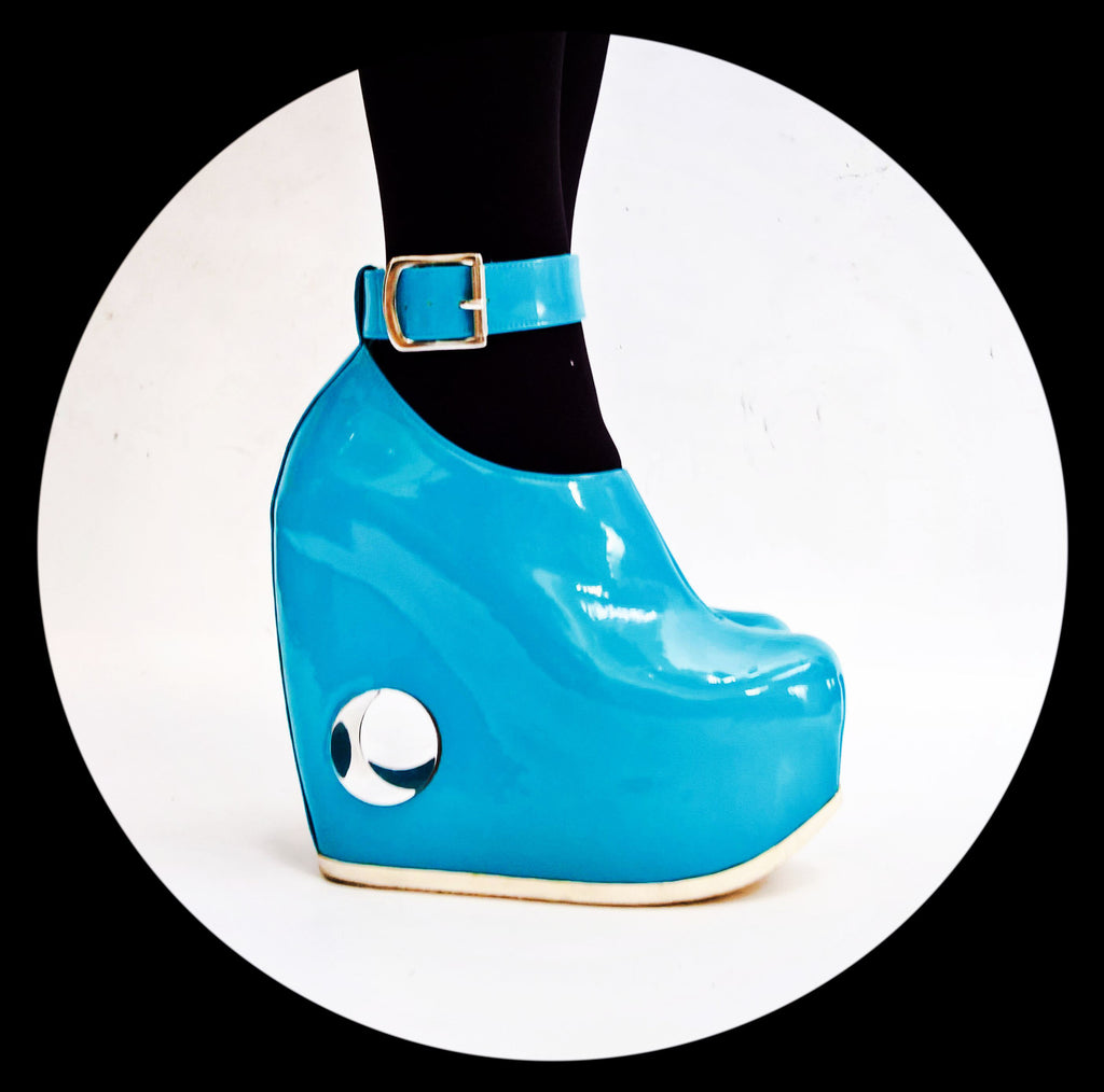 blue platform shoes