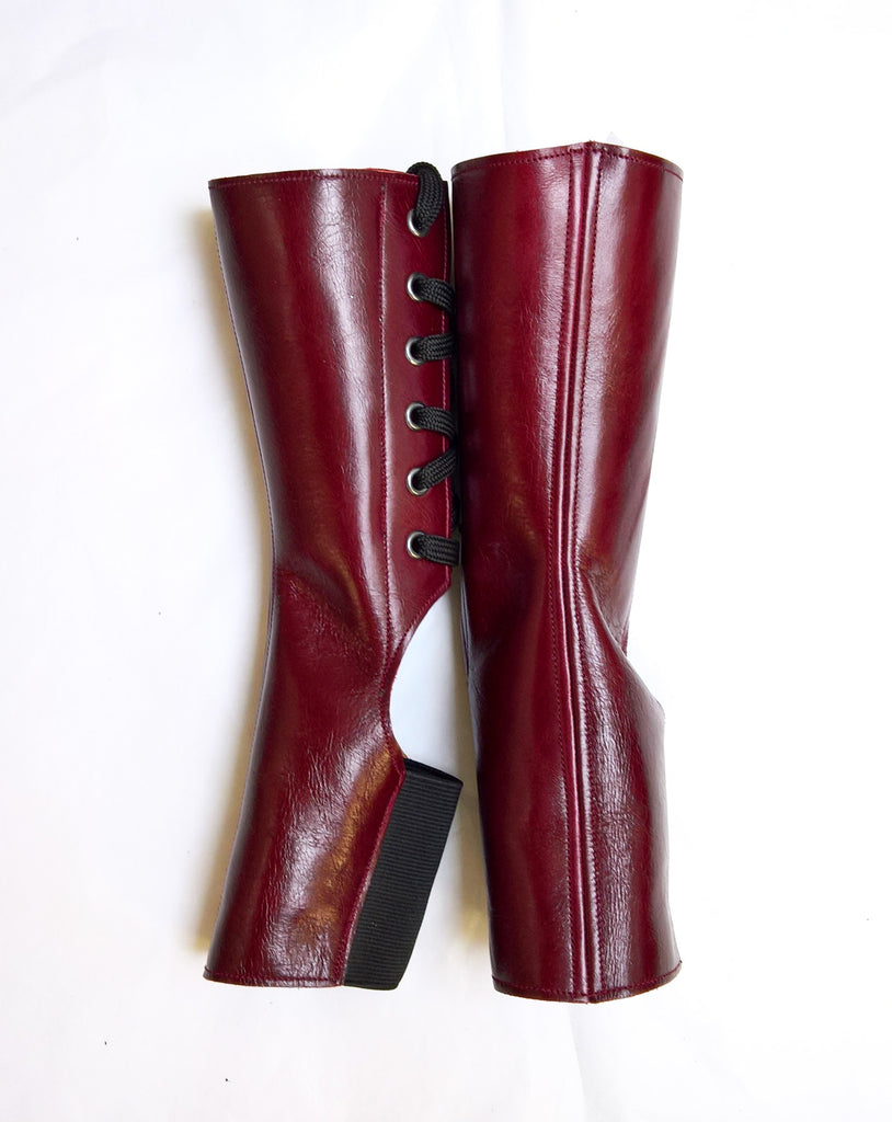 burgundy short boots