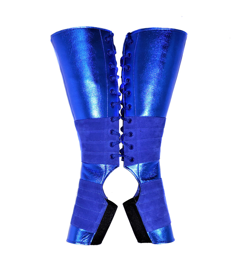 blue metallic boots