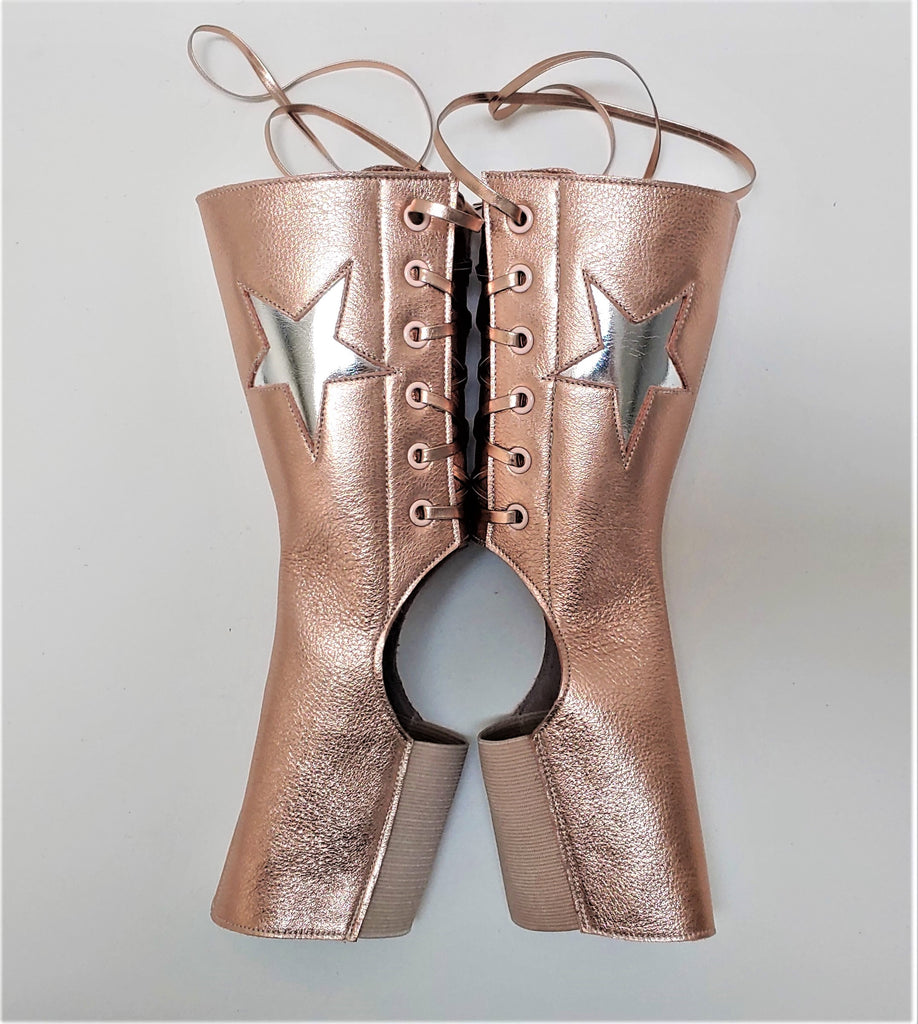 rose gold metallic boots