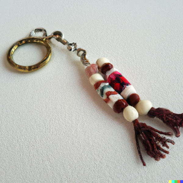 key chain with wood beads