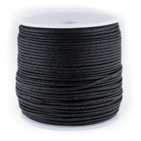 Black Macrame Cord .5mm, Jewelry Cord, Hemp Twine, Black Beading Cord 