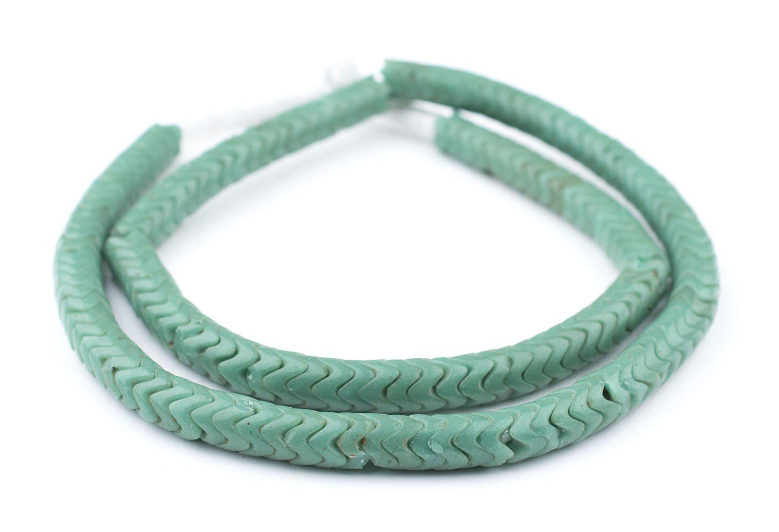 Glass Snake Beads, Sea Green – The Bead Chest