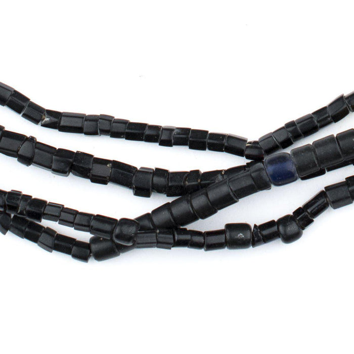 vintage black glass beads