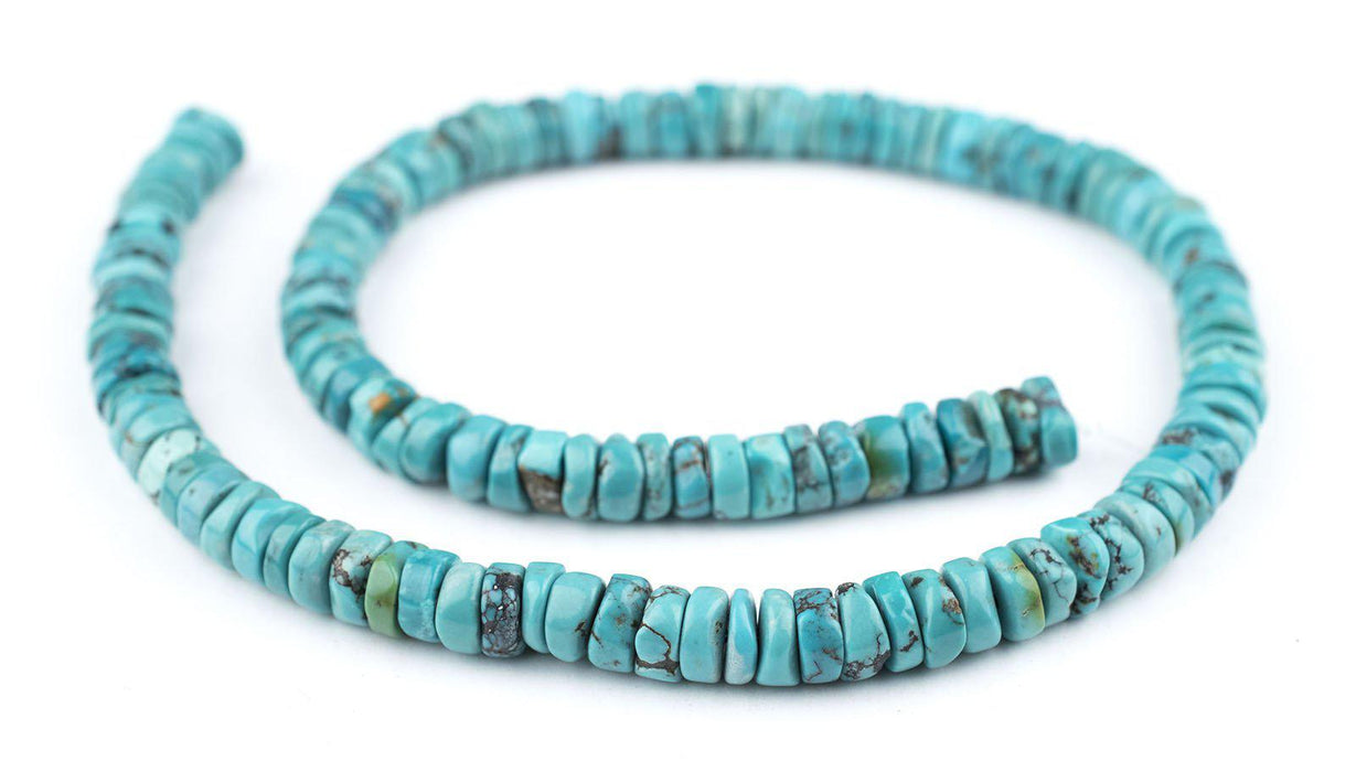 Blue Turquoise Stone Disk Beads (8mm) — The Bead Chest