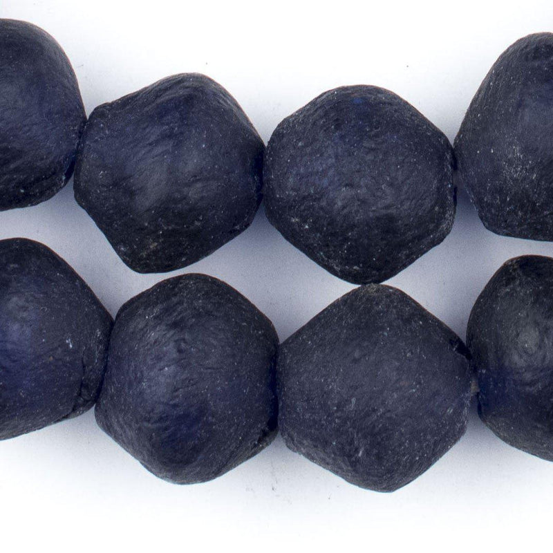 Jumbo Cobalt Blue Bicone Recycled Glass Beads (25mm) – The Bead Chest