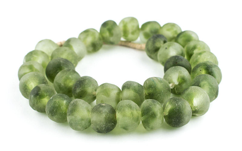 Jumbo Forest Green Swirl Recycled Glass Beads (23mm) – The Bead Chest