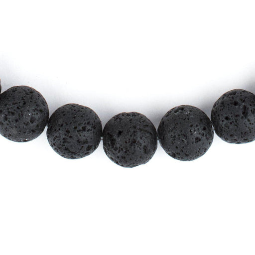 Thebeadchest Black Volcanic Lava Beads (4mm): Organic Gemstone Round Spherical Energy Stone Healing Power Crystal for Jewelry Bracelet Mala Necklace