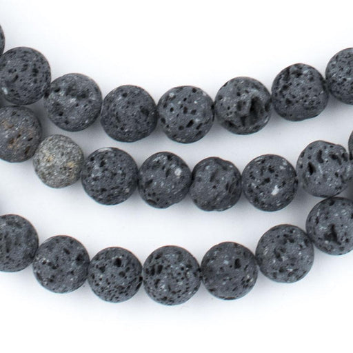 Thebeadchest 20mm Black Lava Gemstone Beads Round Crystal Energy Stone Healing Power for Jewelry Making, 15 inch Strand, Adult Unisex, Size: 20 mm