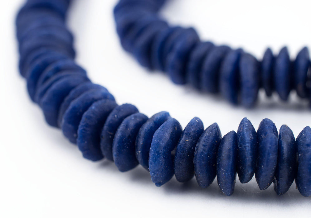 Cobalt Blue Ashanti Glass Saucer Beads (8mm) — The Bead Chest