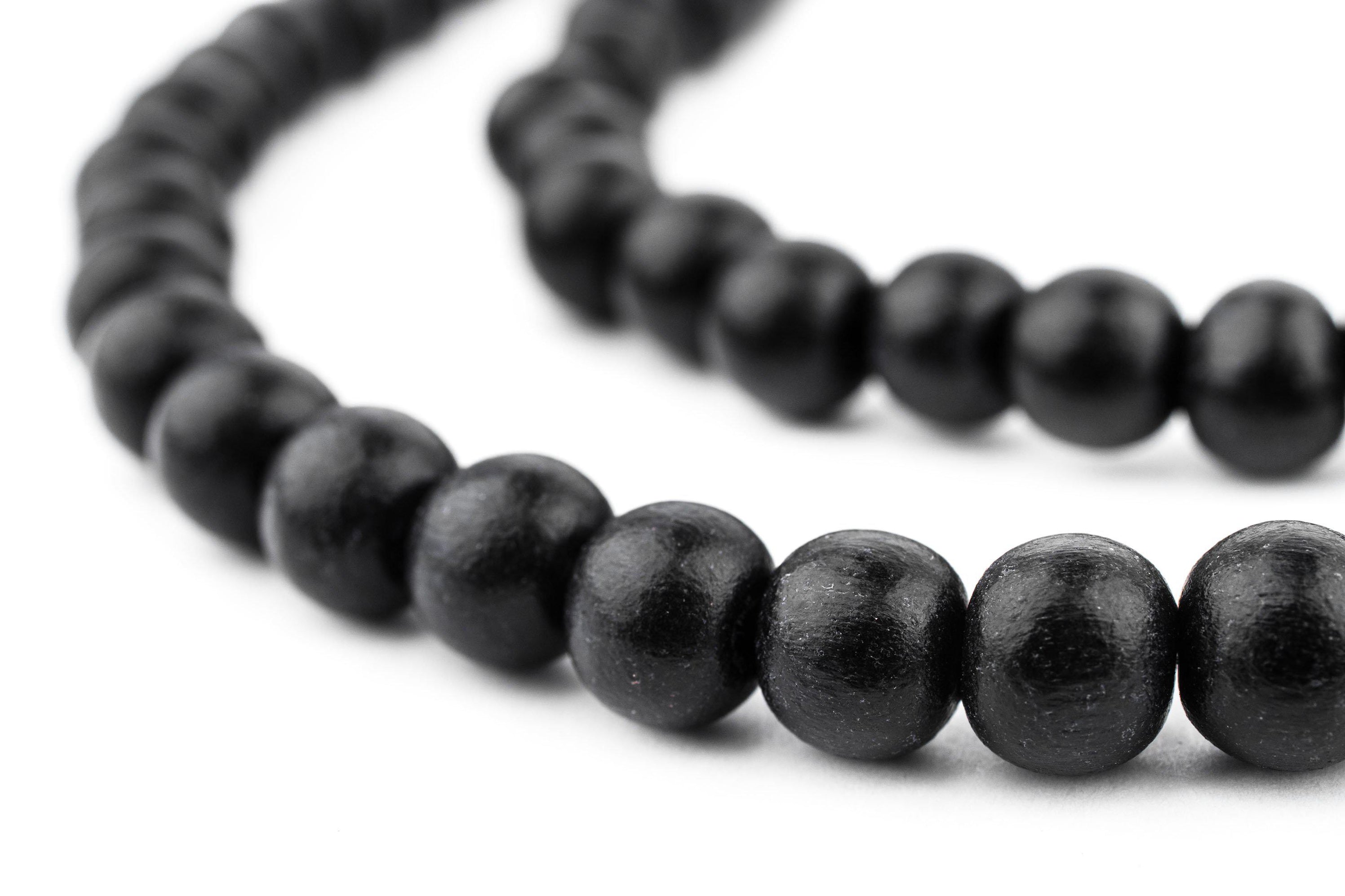 Black Round Natural Wood Beads (8mm) — The Bead Chest