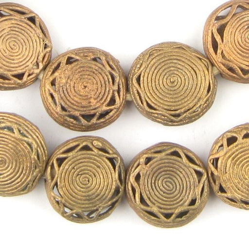 Ashanti Hand Made Brass Beads With Ellipsoid Shape 7-10mm