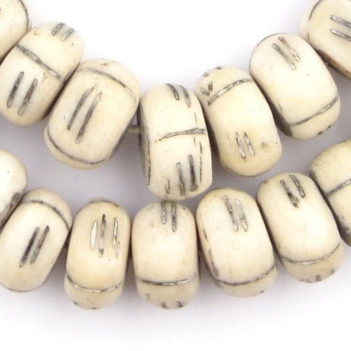 Gray: Large African Bone Beads, handmade in Kenya, 22-25mm Barrel Shap –  Nature Beads