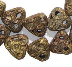 Ashanti Hand Made Brass Beads With Ellipsoid Shape 7-10mm