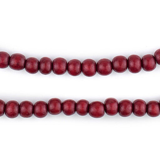 6mm Red Round Wooden Beads - The Bead Shop Nottingham Ltd