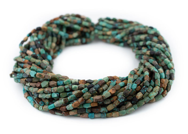 Faceted Dark Turquoise Stone Beads (6x4mm) – The Bead Chest