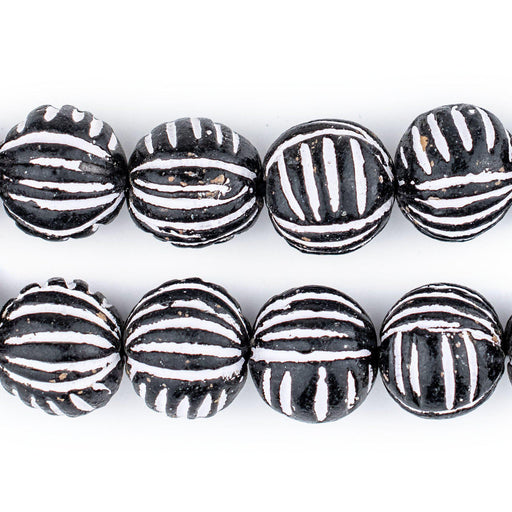 Black Clay Beads with Handpainted Detail - Black and White Beads - Set –  Haulin' Hoof Farm Store