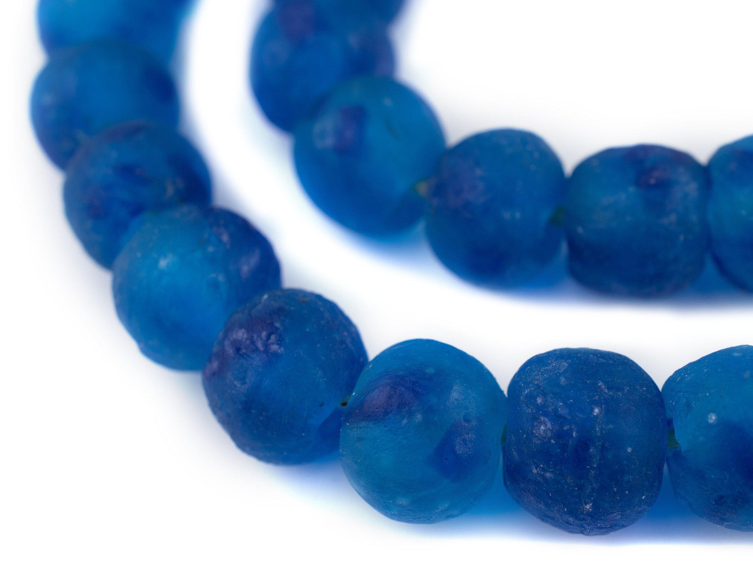 Aqua Swirl Recycled Glass Beads (18mm) — The Bead Chest