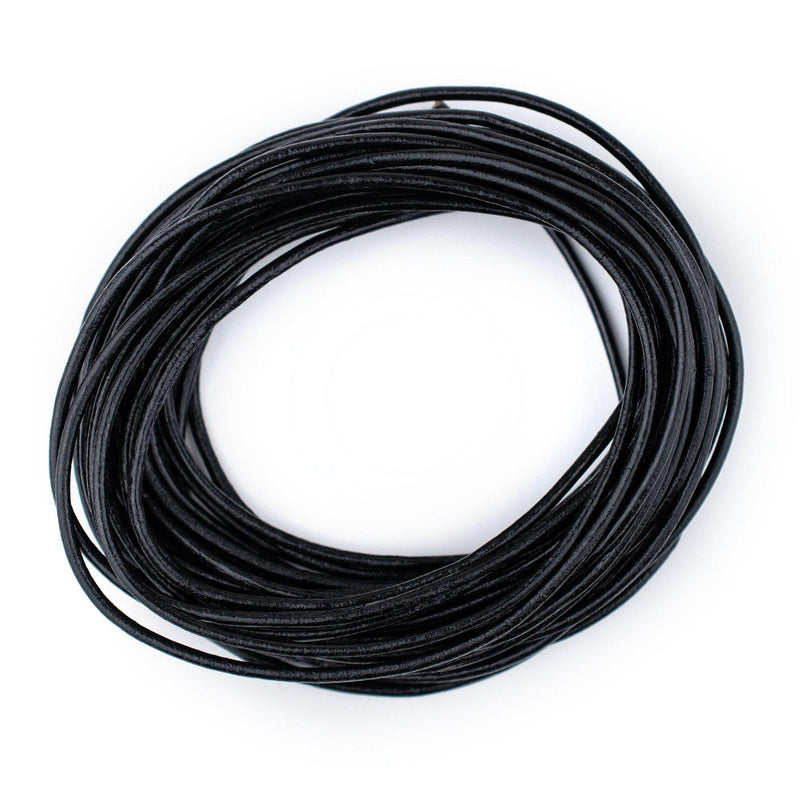 1.5mm Black Round Leather Cord (15ft) – The Bead Chest