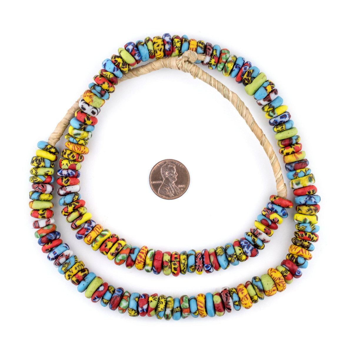 Cape Coast Fused Rondelle Recycled Glass Beads (11mm)