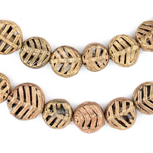 Ashanti Hand Made Brass Beads With Ellipsoid Shape 7-10mm