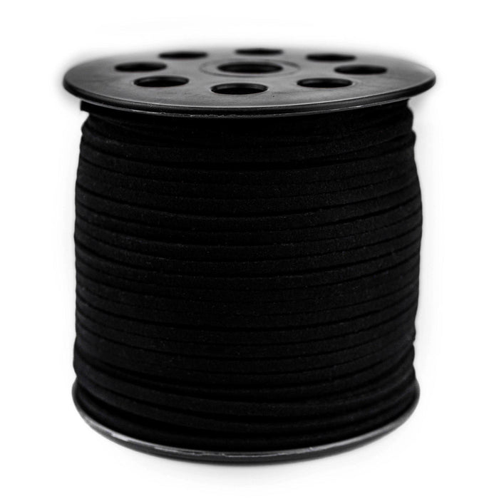3mm Flat Black Faux Suede Cord (300ft) - The Bead Chest