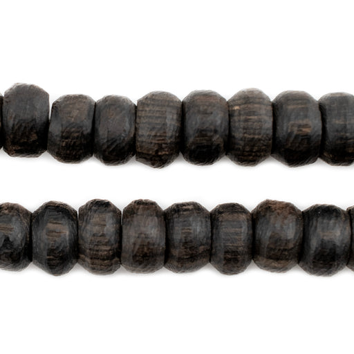 Black ebony wood round 12mm beads - Beads and Pieces