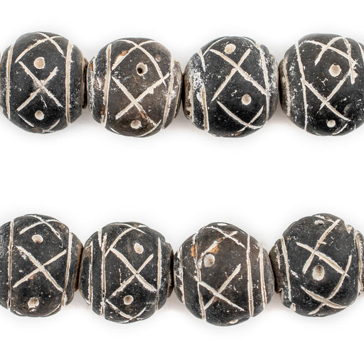 Black Clay Beads with Handpainted Detail - Black and White Beads - Set –  Haulin' Hoof Farm Store