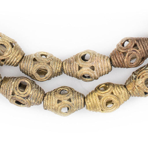 Ashanti Hand Made Brass Beads With Ellipsoid Shape 7-10mm