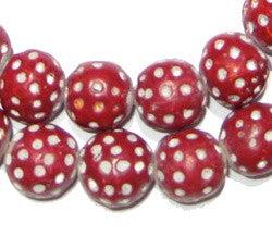 Terracotta Black & White French Cross Beads 14mm Black and White Round Clay