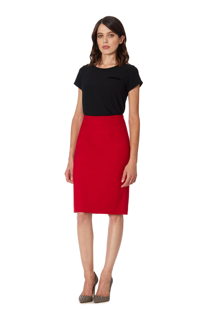 red business skirt