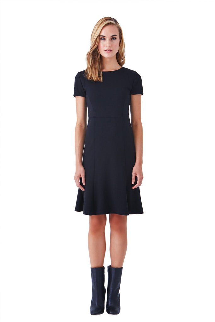 black knit dress short sleeve