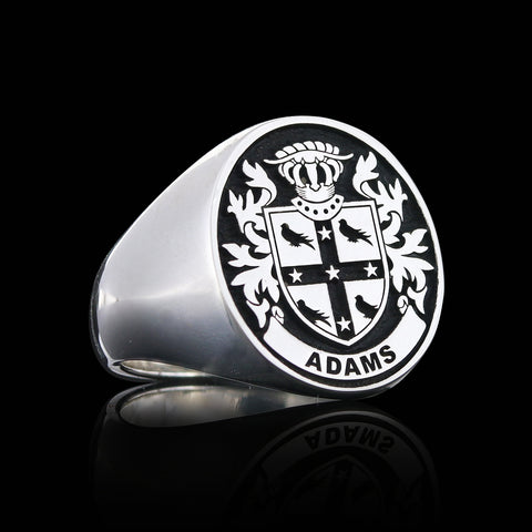 Adams family crest ring