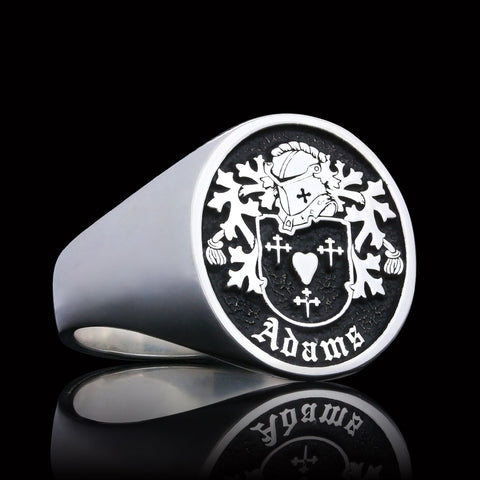 Adams family crest ring