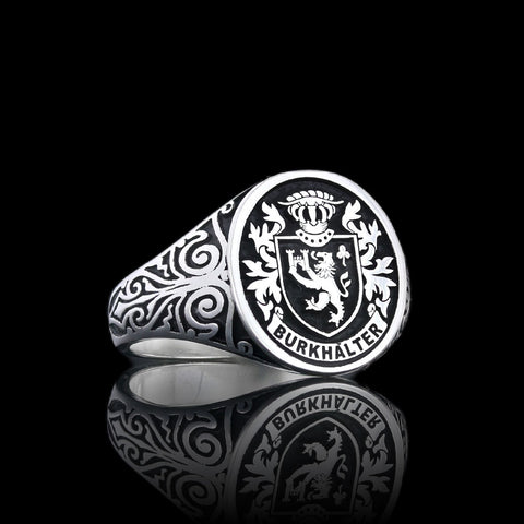 Burkhalter family crest ring