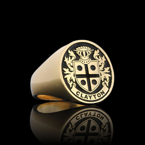 Clayton gold crest ring